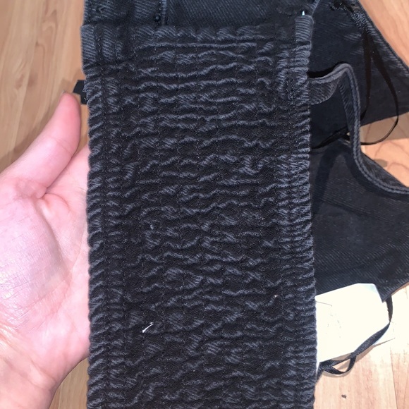 Zara | Studded Denim Cutout Crop Top Size XS black - Picture 6 of 6